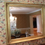 19th Century Salon Style Gilded Beveled Wall Mirror