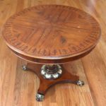 Empire Style Intricate Inlay Wood Pedestal Table