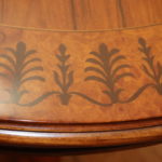 Empire Style Intricate Inlay Wood Pedestal Table