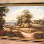 “Countryside” Oil On Canvas Painting, Signed H. Gleeson In Gold Leafed Frame