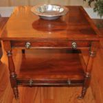 Quality Yorkshire House Inlay Wood 2 Drawer Square End Table