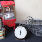 Mini Electric Popcorn Maker With Vintage Kitchen Decorative Accessories