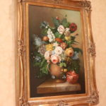 Floral Still Life, Oil On Canvas Painting In Gilded Ornate Carved Frame