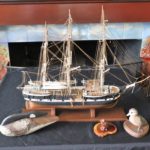 “Charles W. Morgan” Wooden Replica Ship With Hand Carved & Painted Fowl