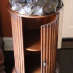 Fluted Column Drum Cabinet End Table
