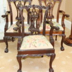 Set Of 3 Salesman Sample Chippendale Style Chairs With Floral Needlepoint Seats