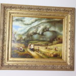 Signed Oil Painting By Das Marine Maler Storm Clouds Approaching