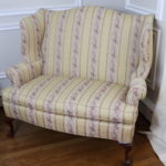 Beachley Floral Pattern Wing Back Settee With Claw Feet Great For Small Spaces