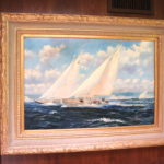 Signed Maritime Oil On Canvas In Gold Ornate Wood Frame, Signed By Artist