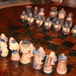Vintage Artistic Ceramic Chess Set