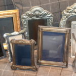 Assorted Sized Picture Frames Includes 2 Sterling Frames & Signed Tennis Figure Sculpture