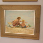 Oil On Board Beach Scene Painting In Rustic Frame – Signed Stobbe