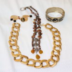 Women's Fashion Jewelry Lot Includes 18" Long Chain, Freshwater Pearl Necklace & Designer Pin