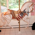 Custom Carved Galloping Carousel Horse With Carved American Details
