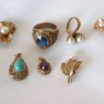 Mixed Lot Of Gold Jewelry Includes Assorted Pendants And Class Ring With Assorted Stones