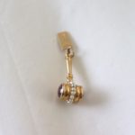 14 KT Gold Judge's Gavel Pendant With Amethyst Stone