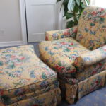 Beachley Side Chair And Ottoman With Yellow Floral Pattern