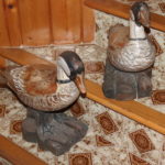 Pair Of Hand Carved & Painted Wood Ducks