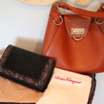 Salvatore Ferragamo Handbag Made In Italy With Beaded Clutch