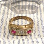 14KY6 Men's Ring With Diamonds & Rubies, Size 8.5