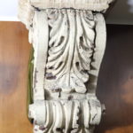 Pair Of Large Vintage Carved Wood Wall Sconces Includes Stone Look (Plaster) Woman