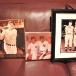 Autographed Mickey Mantle & Willie Mays Picture With COA & Babe Ruth Plaque