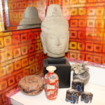 Mixed Lot Of Asian Collectibles Includes Buddha Head, Vase And Painted Elephants