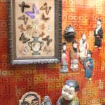 Mixed Lot Includes Framed Butterfly Art With Assorted Asian Collectible Cloth Dolls