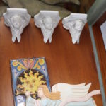 Set Of 3 Cherub Wall Shelves With Painted Angel Wall Decor