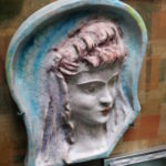 Multi Colored Ceramic Victorian Women's Face Wall Mount