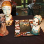 Hand Painted Wood Dolls With Ceramic Painted Cup