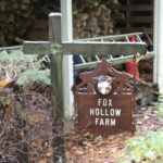 Carved Fox Hollow Farm Hanging Sign