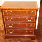 Quality Inlay & Banded 4 Drawer Chest With Brass Handles