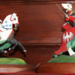 Pair Of Cast Pewter Heraldic Knights By Brian Rodden