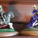 Pair Of Cast Pewter Heraldic Knights By Brian Rodden