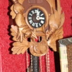 Vintage Hand Carved Cuckoo Clock With Hunting Motif Made In Germany, Good Working Condition
