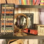 Mixed Lot Includes Vintage Abacus, Hanging Cast Metal Monkey , Benjamin Franklin