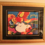 Signed Peter Max Flower Blossom Lady Framed Lithograph Print