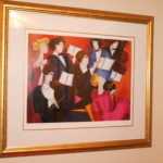 Signed Le Kinff Lithograph Print In Gilded Frame