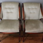Pair Of Vintage Regency Style Velvet Armchairs