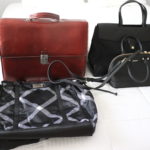 Lot Of Ladies Handbags By Cole Haan, DKNY, Izod & Jack Georges Accordion Style Leather Briefcase