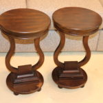 Pair Of Harp Shaped Occasional Side Tables