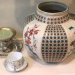 Quality Bernardaud Porcelain Miniature Cup And Saucer & Hand Painted Japanese Porcelain Vase