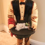 Vintage Butler With Tray Holding Grapes