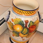 Vintage Large Hand Painted Italian Porcelain Vase