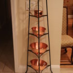5 Tiered Pot Stand With Copper Tone Decorative Bowls