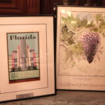 Travel Florida Art Deco Poster Frame And A Cheerful Bunch Wine Print