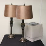 Pair Of Ornate Metal Table Lamps