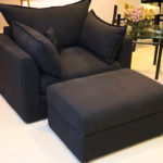 Modern Style Lounge Chair With Storage Ottoman & Side Table