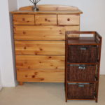 Pair Of Wood And Rattan Drawer And Chest